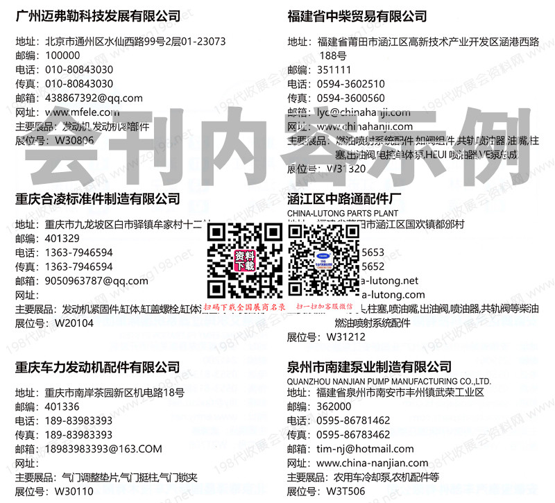 2024年全國各城市汽配展、汽車零部件及售后市場展會(huì)行業(yè)企業(yè)名片+會(huì)刊名錄匯總