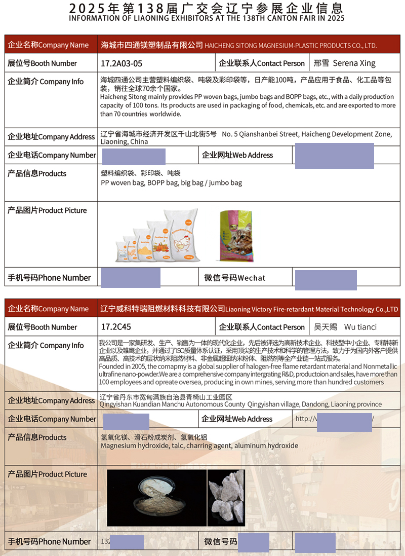 2025年第138屆廣交會(huì)遼寧參展企業(yè)